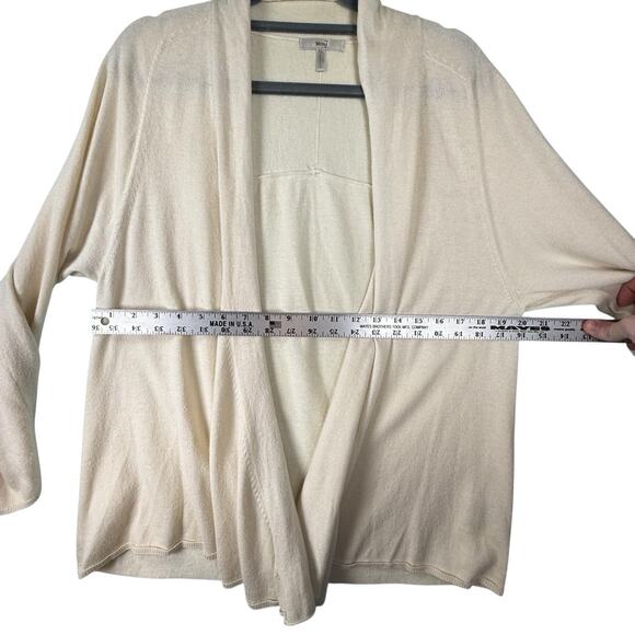 Metro7 SILK ANGORA BLEND Open Cardigan Womens SIZE XL Cream Elevated Basic Soft - Picture 2 of 9